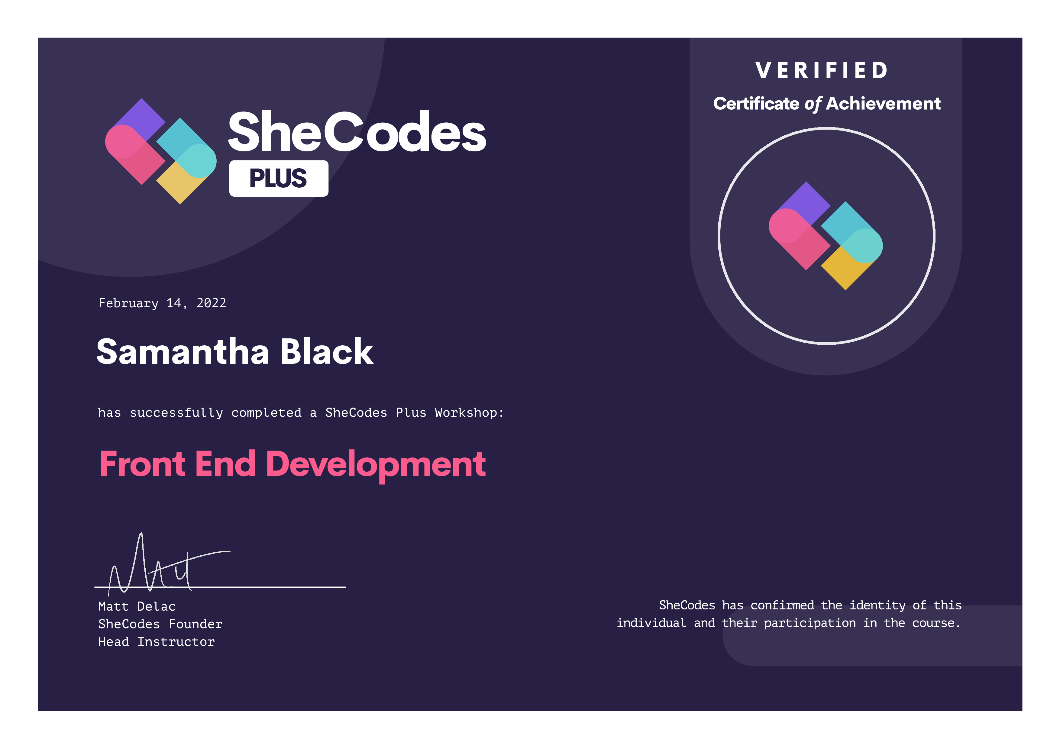 Front-End Development Certification