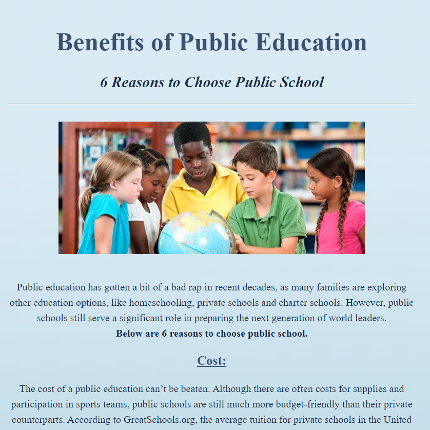 Public Education Homepage